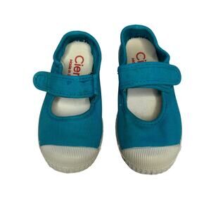 Cienta Teal Blue Canvas Mary Jane Sneakers Size 7